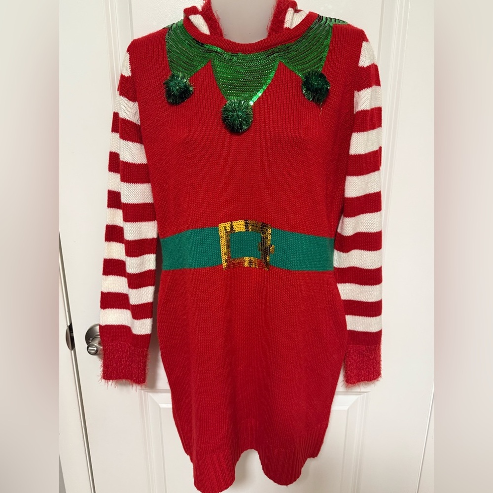 Elf Christmas Red Sweater